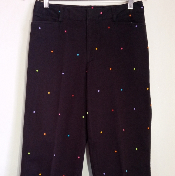 Rafaella multi color polka dot high rise straight leg cropped pants women size 8 - Picture 1 of 7